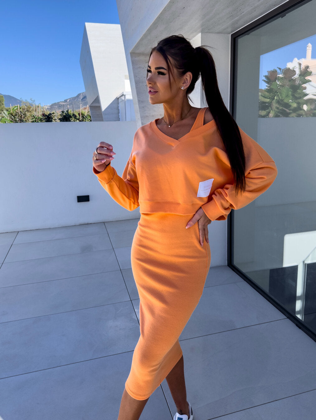 Lara | Elegante Set van sweatshirt en jurk