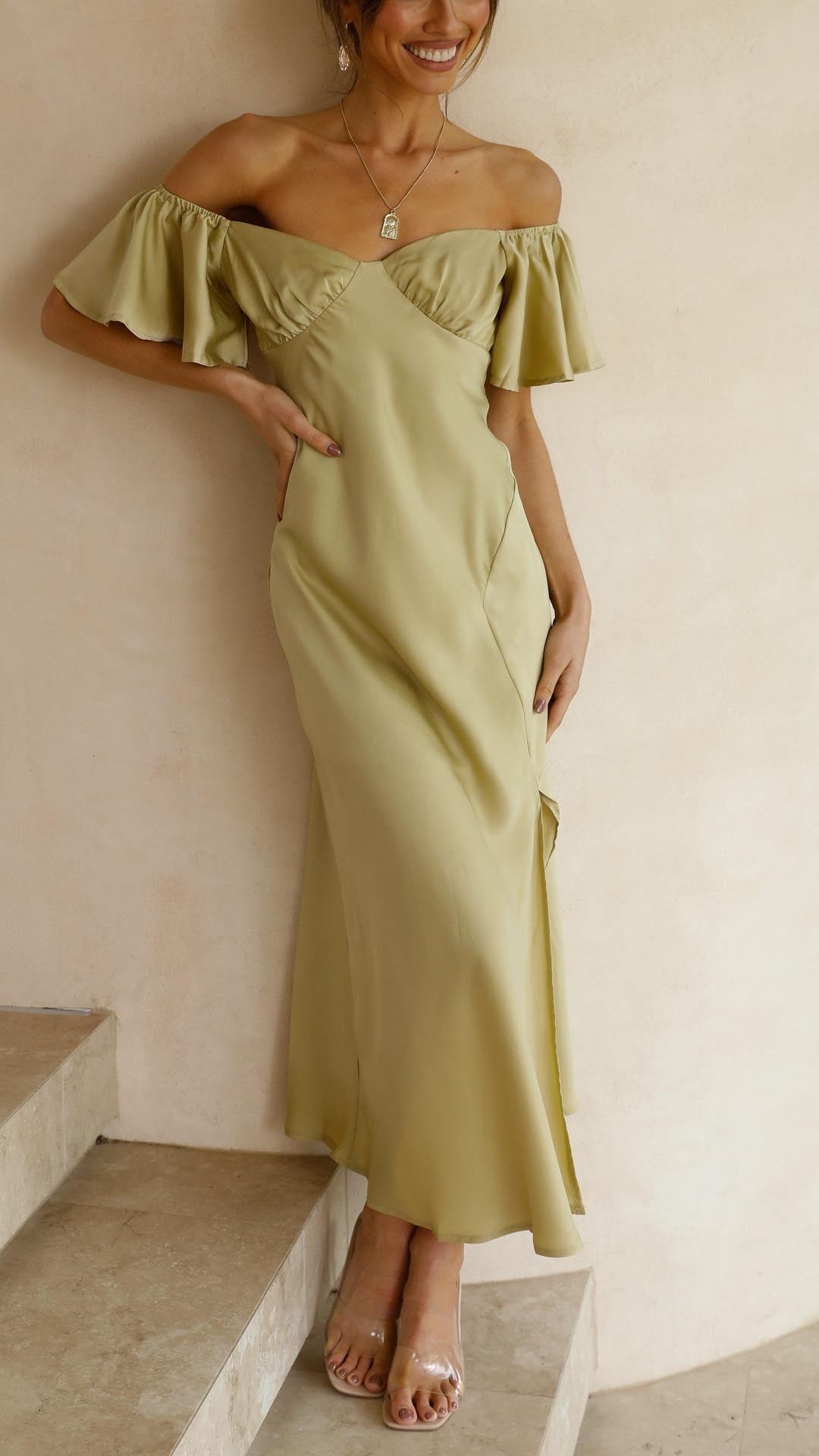 Mireille | Elegante vlinder mouwen jurk