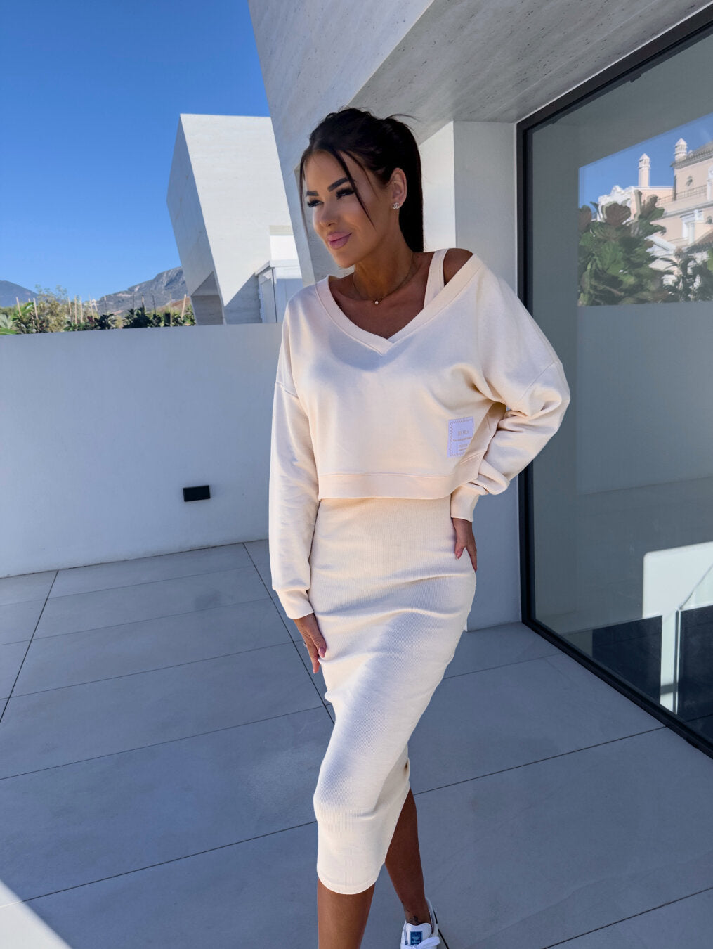 Lara | Elegante Set van sweatshirt en jurk