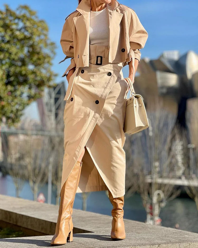 Sebastian | Elegante langemouwen Top en rok Set