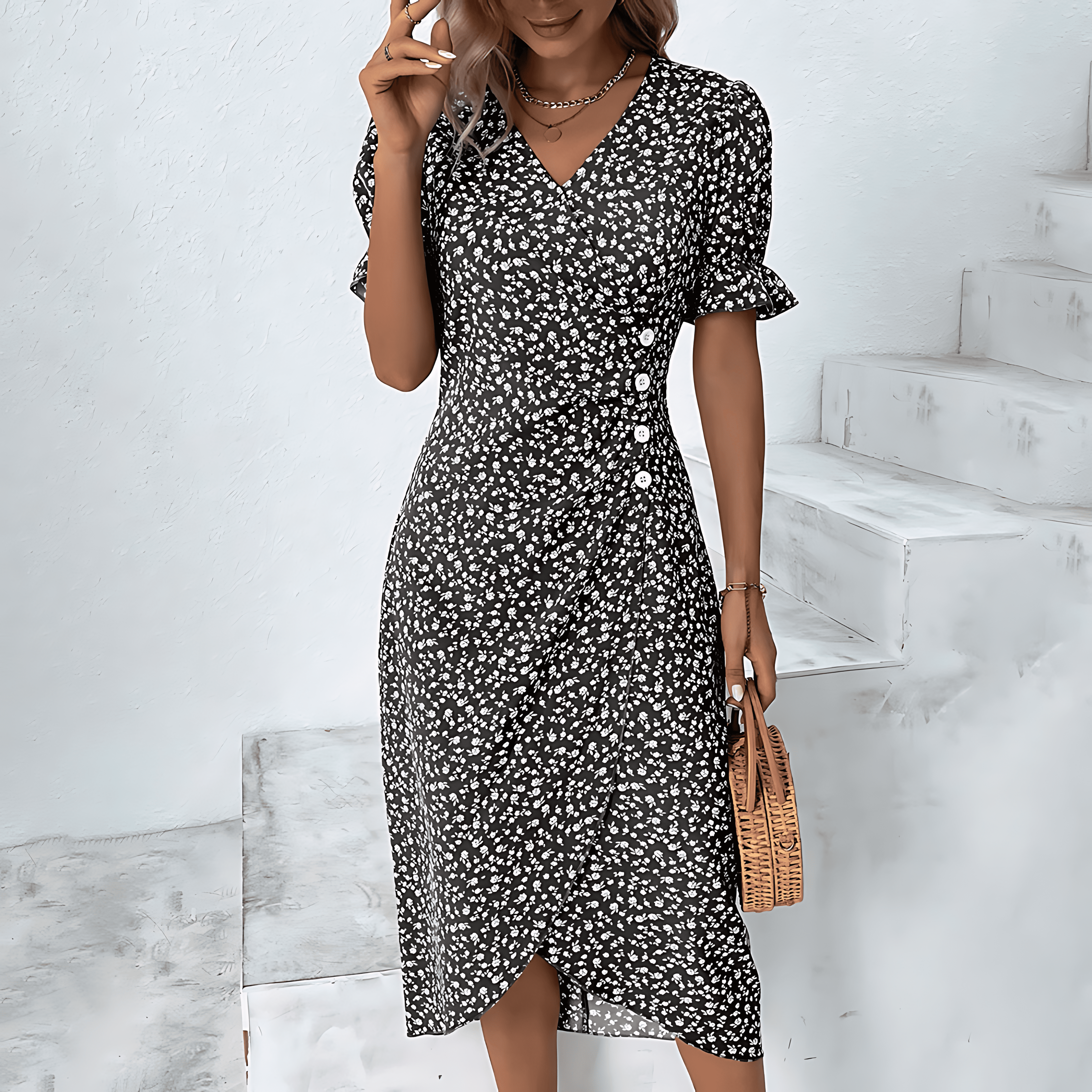 Lidia | Comfortabele Stippen Jurk