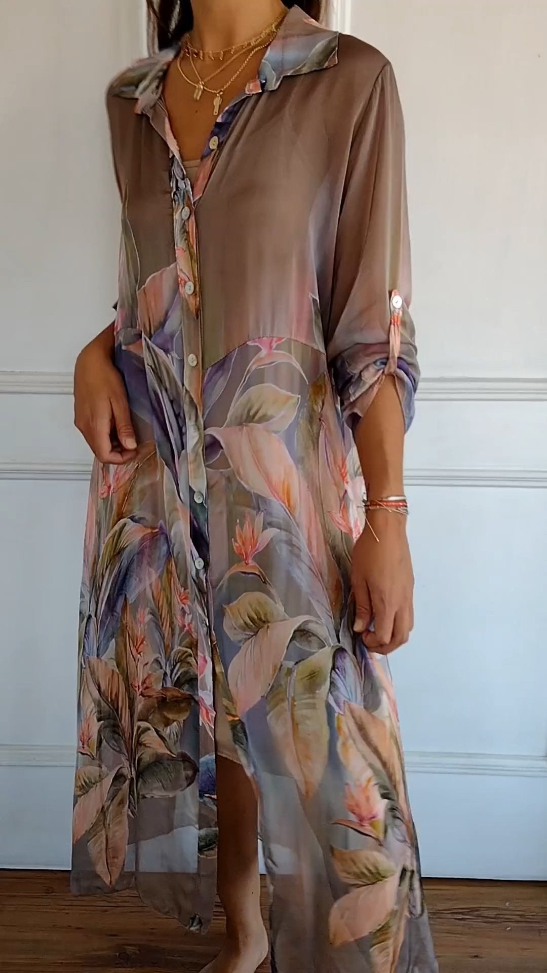 Isalyn | Comfy Bedrukte doorschijnende jurk