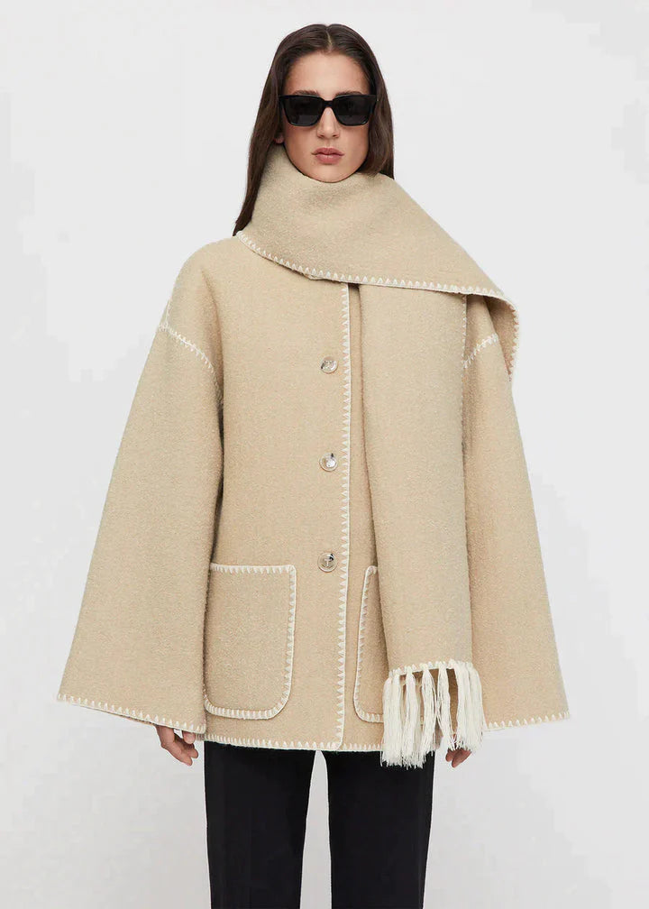 Grace | Comfy Sjaal jas met vollemouwen