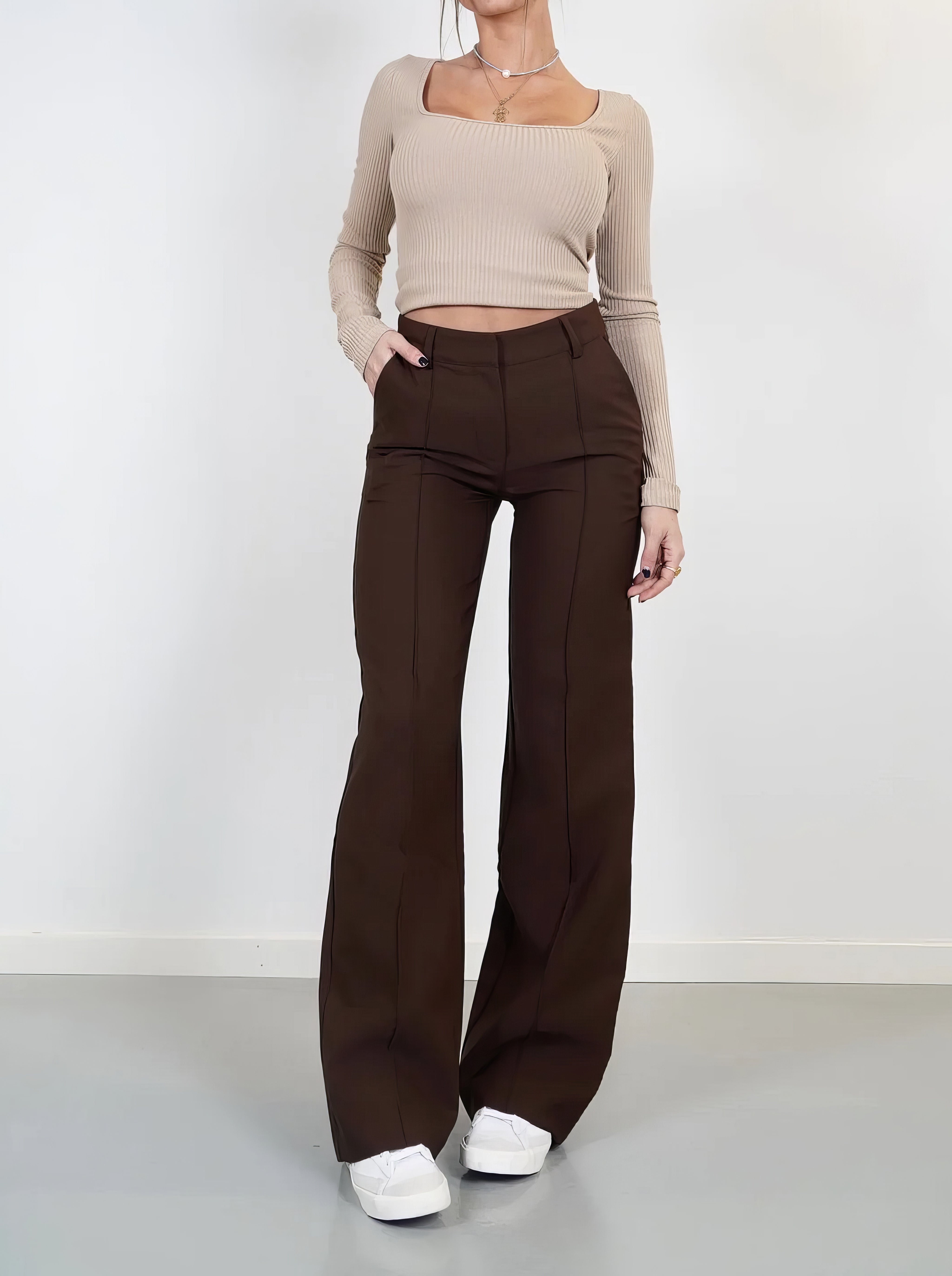 Suzanne | Elegante Comfortabele wijde broek