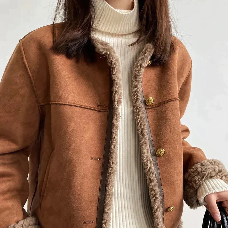 Freya | Elegante Sherpa dames winter jas