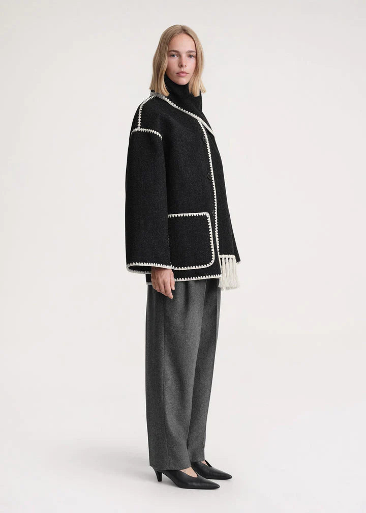Grace | Comfy Sjaal jas met vollemouwen