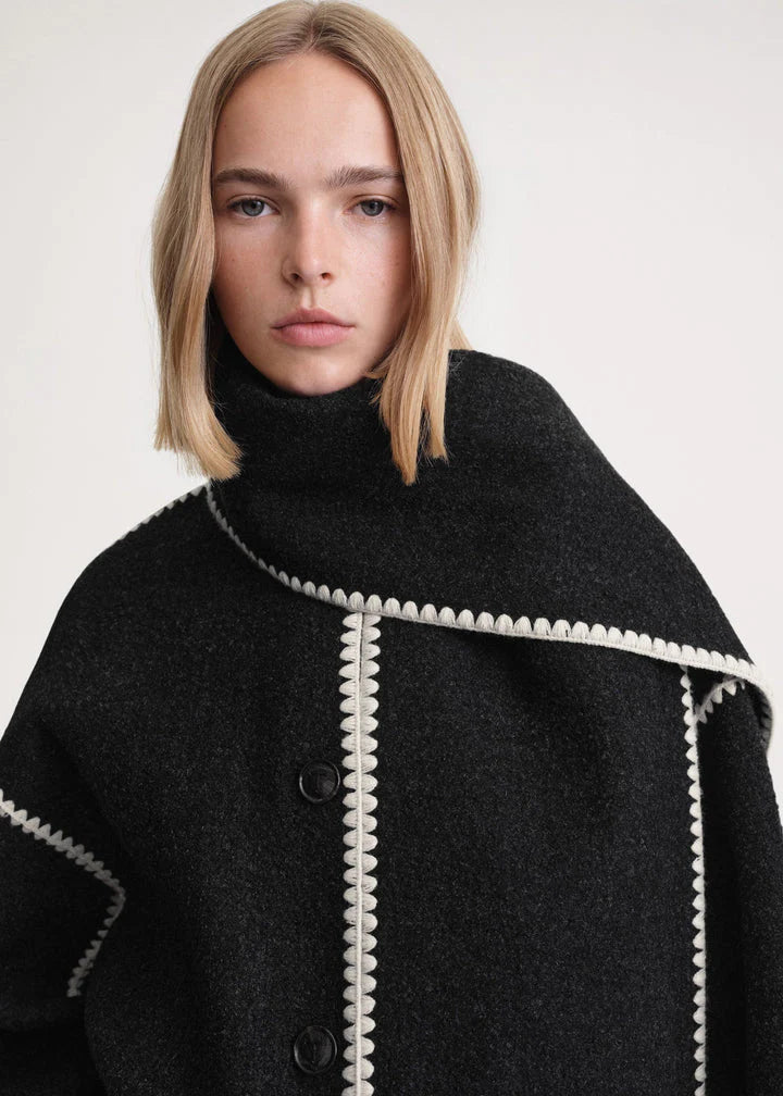 Grace | Comfy Sjaal jas met vollemouwen