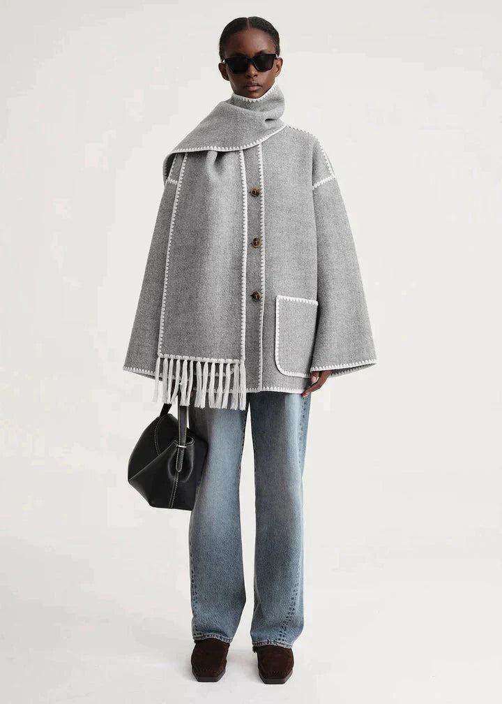 Grace | Comfy Sjaal jas met vollemouwen