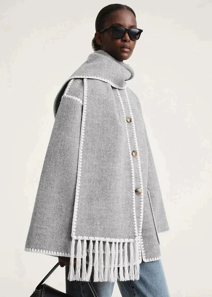 Grace | Comfy Sjaal jas met vollemouwen