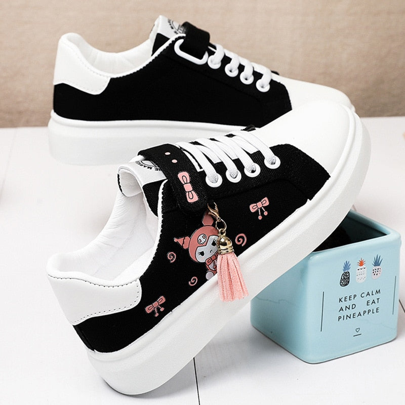 Luna Canvas Sneakers - Kawaii Stijl voor Alle Seizoenen