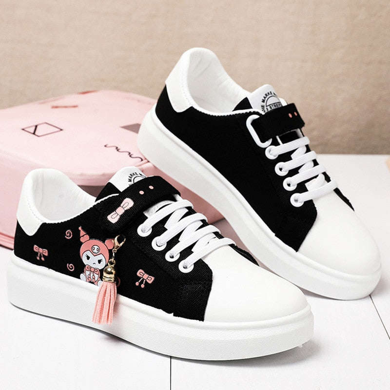 Luna Canvas Sneakers - Kawaii Stijl voor Alle Seizoenen