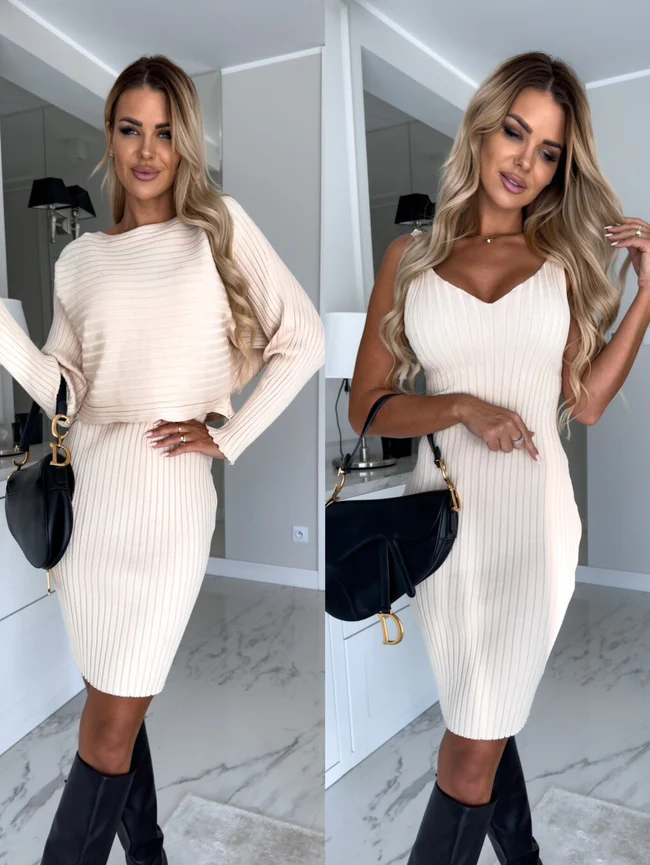 Florence - Mouwloze Jurk met Sweater