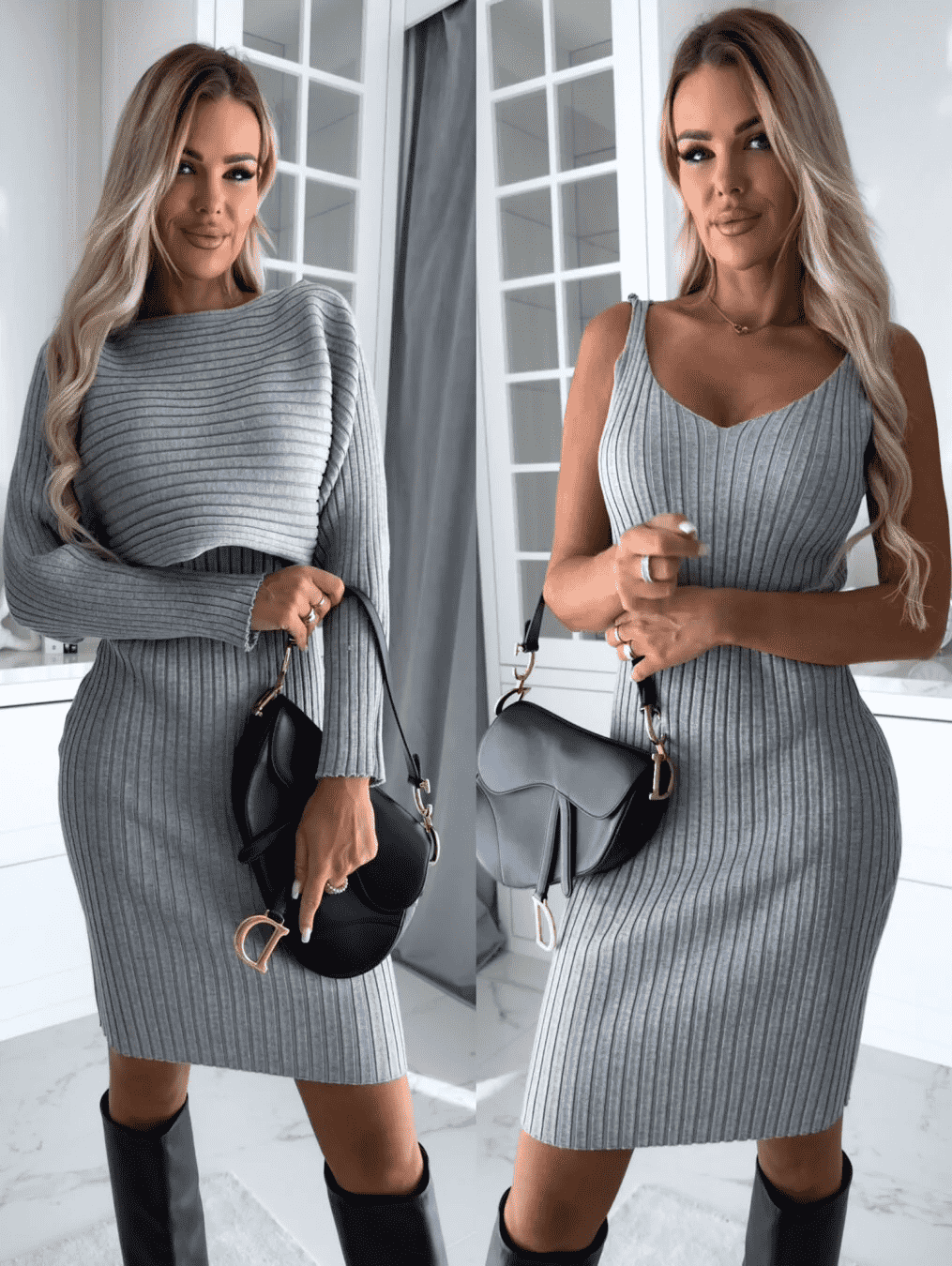 Florence - Mouwloze Jurk met Sweater